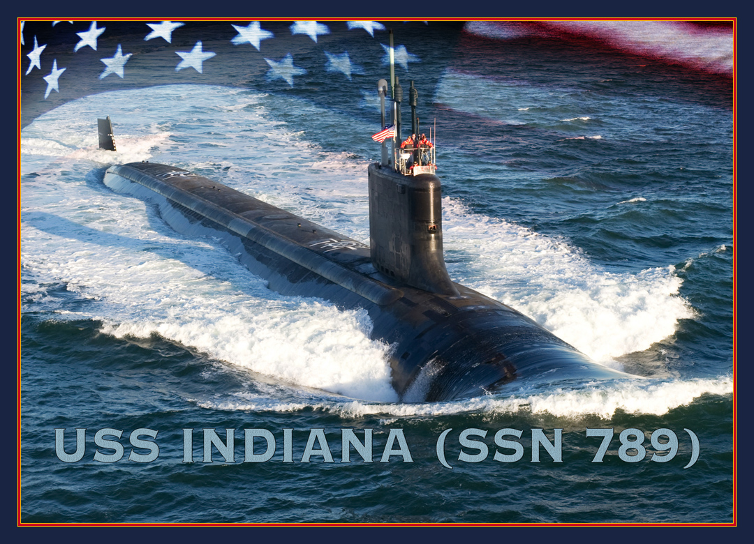 An artist rendering of the Virginia-class submarine USS Indiana (SSN 789).